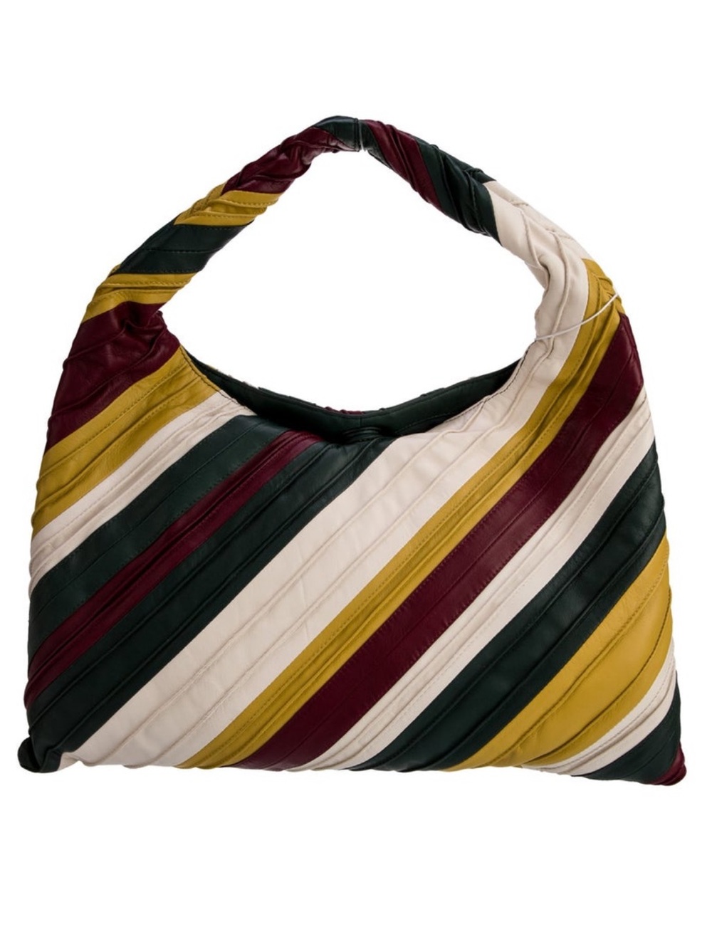 NWT Walter Baker Dakota Stripe Hobo in Mustard, Burgundy, Forest Green & Cream
